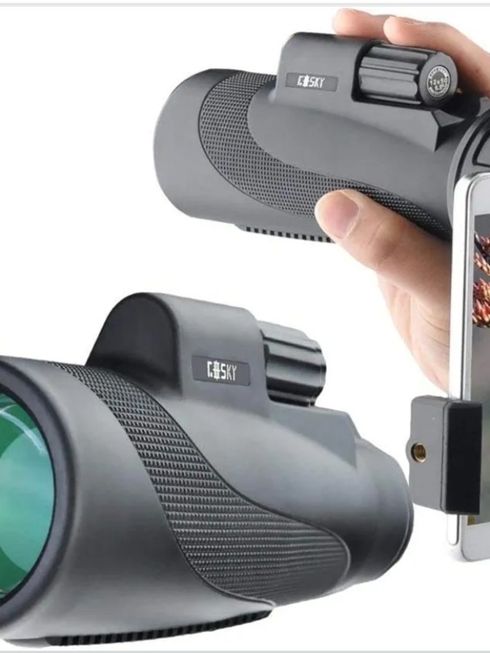 Gosky Titan 12x50 Monocular Telescope BAK4 FMC Waterproof w/ Smartphone Holder